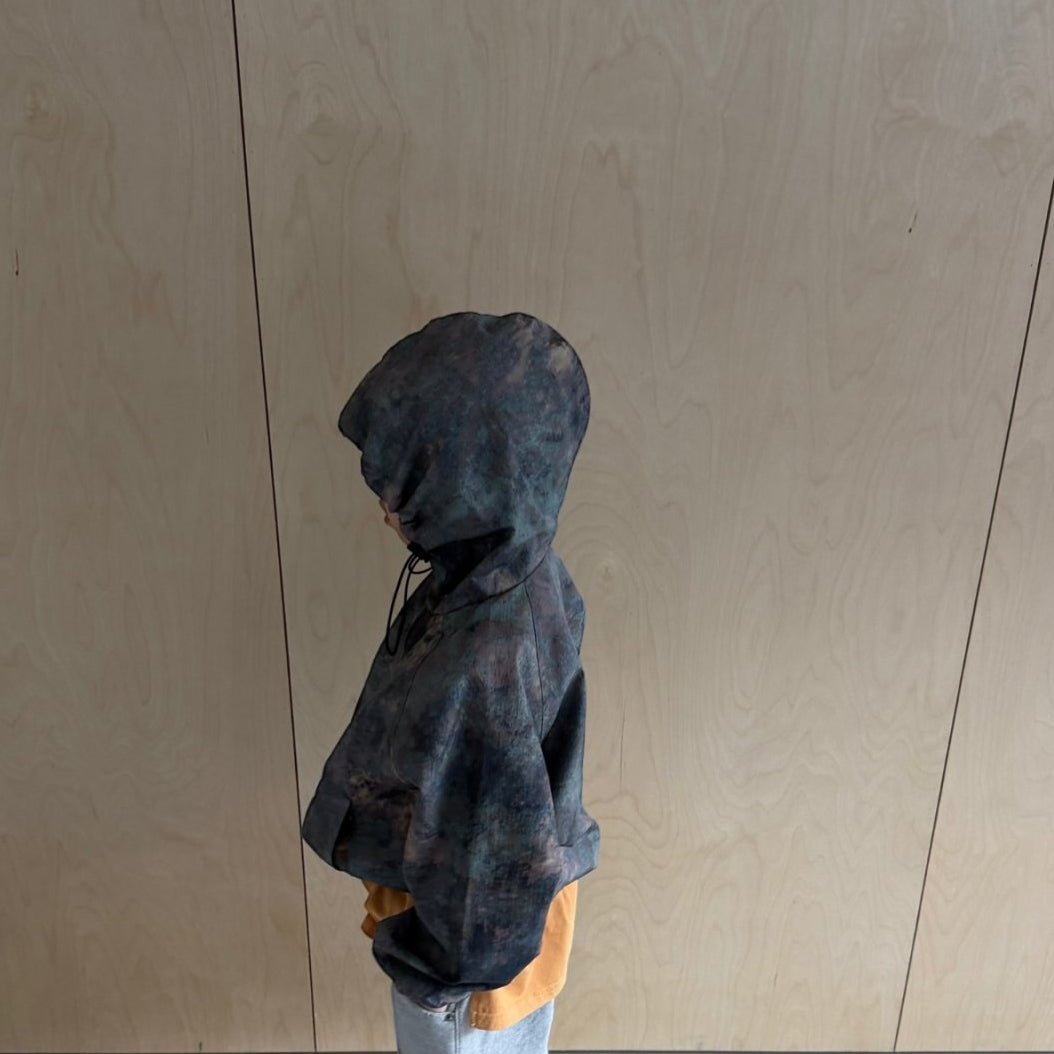 Toddler SP26 Camo Print Adjustable Hem String Hooded Jacket (3 - 7y) - Black - AT NOON STORE