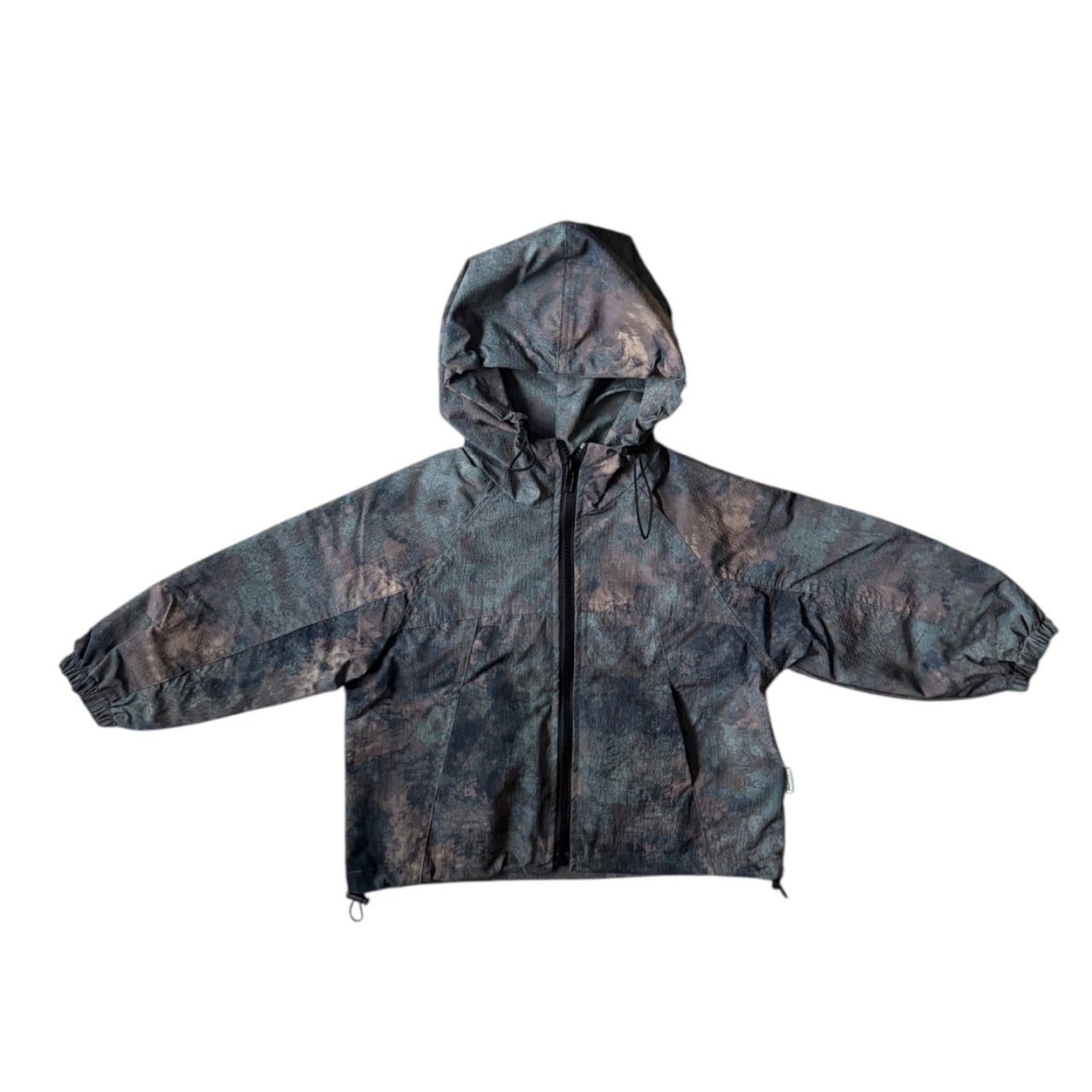 Toddler SP26 Camo Print Adjustable Hem String Hooded Jacket (3 - 7y) - Black - AT NOON STORE