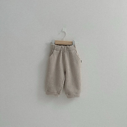 Toddler SP26 Chunky Waffle Jogger Pants (10m - 4y) - Beige - AT NOON STORE