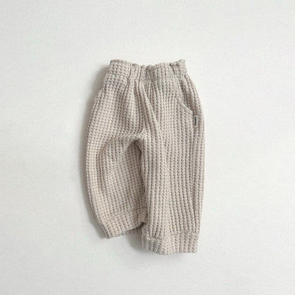 Toddler SP26 Chunky Waffle Jogger Pants (10m - 4y) - Beige - AT NOON STORE