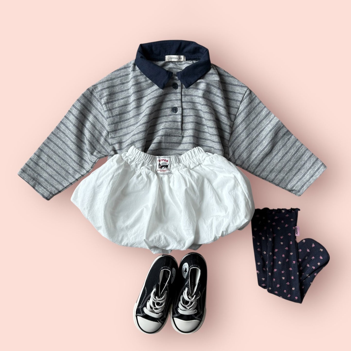 Toddler SP26 Collar Stripe Long Sleeve Top (1 - 7y) - 2 Colors kids outfit