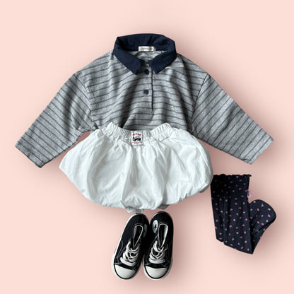 Toddler SP26 Collar Stripe Long Sleeve Top (1 - 7y) - 2 Colors kids outfit