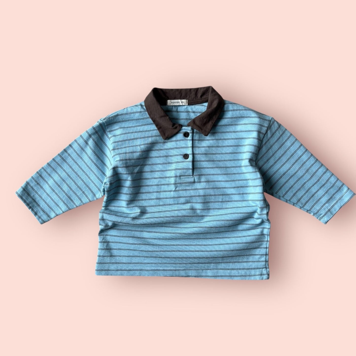 Toddler SP26 Collar Stripe Long Sleeve Top (1 - 7y) - 2 Colors kids outfit