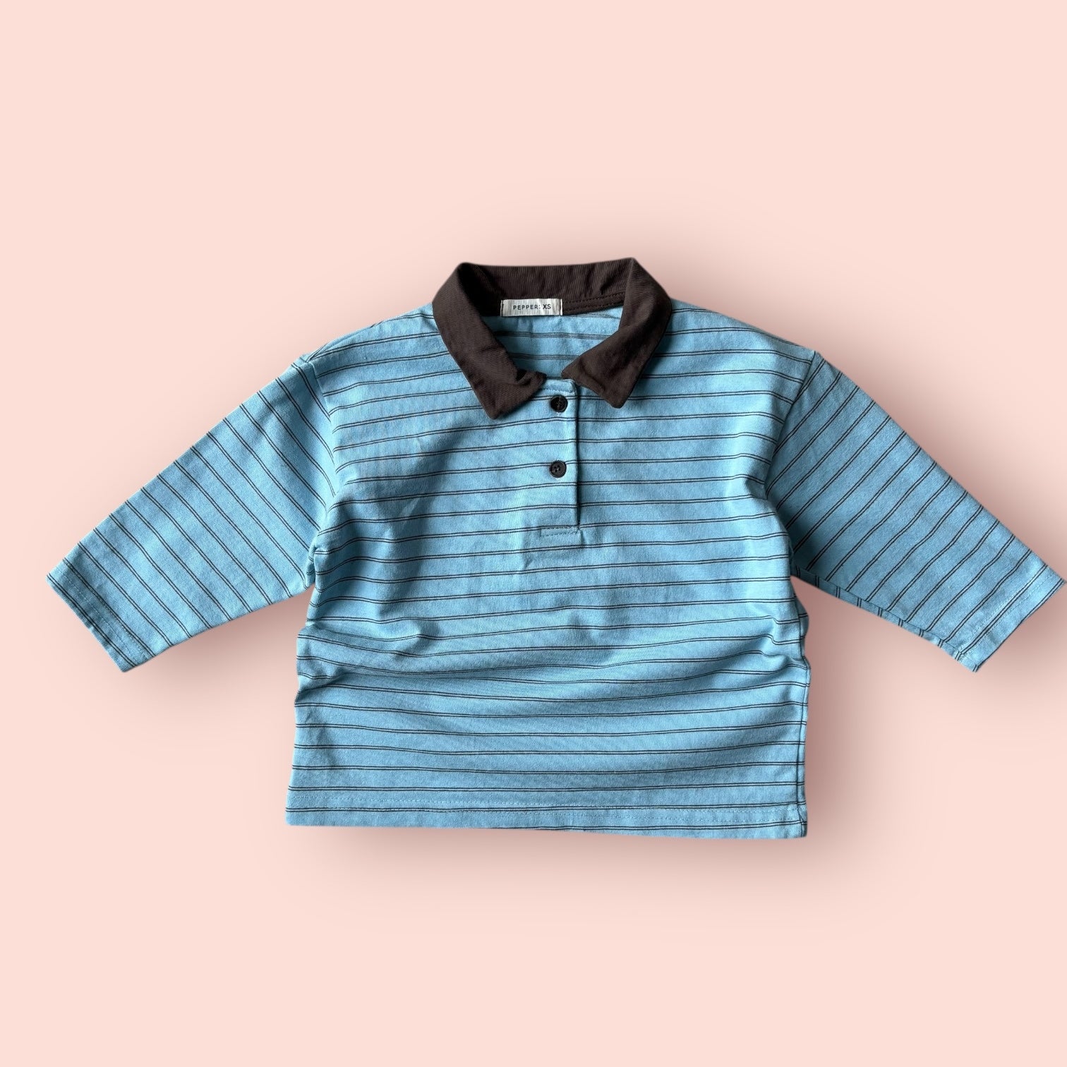Toddler SP26 Collar Stripe Long Sleeve Top (1 - 7y) - 2 Colors kids outfit