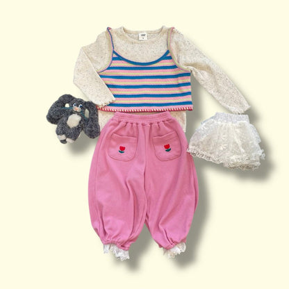 Toddler SP26 Eyelet Stripe Sleeveless Cropped Top (2 - 8y) - 2 Colors - AT NOON STORE
