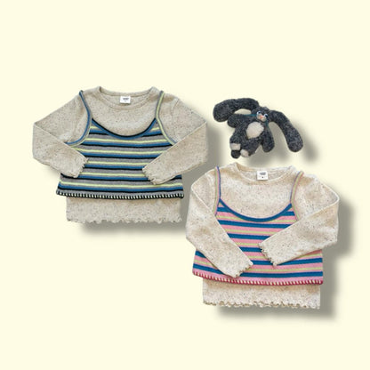 Toddler SP26 Eyelet Stripe Sleeveless Cropped Top (2 - 8y) - 2 Colors - AT NOON STORE