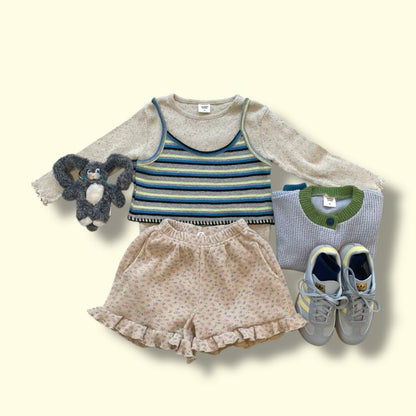Toddler SP26 Floral Waffle Frill Shorts (3 - 7y) - 2 Colors - AT NOON STORE