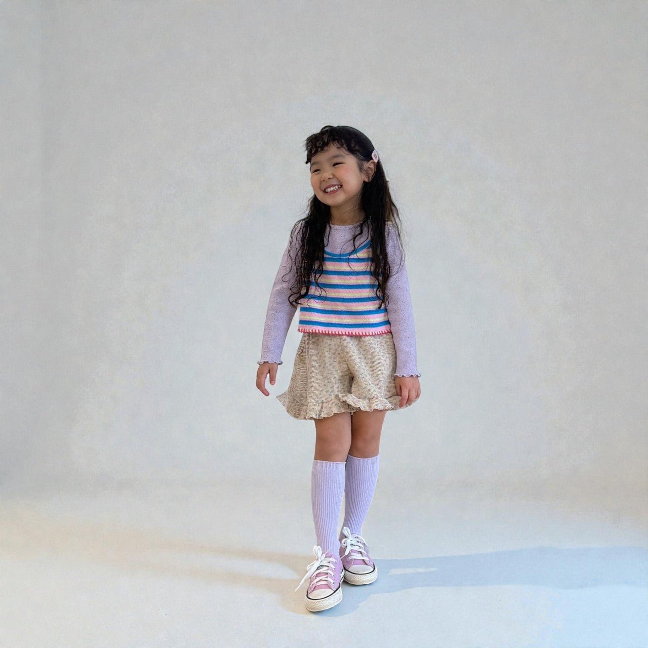 Toddler SP26 Floral Waffle Frill Shorts (3 - 7y) - 2 Colors - AT NOON STORE
