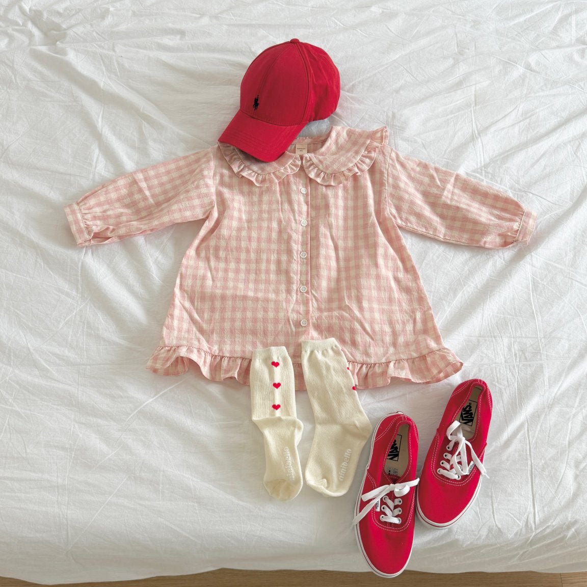 Toddler SP26 Gingham Frilled Peter Pan Collar Shirt Dress (2 - 8y) - 2 Colors - AT NOON STORE