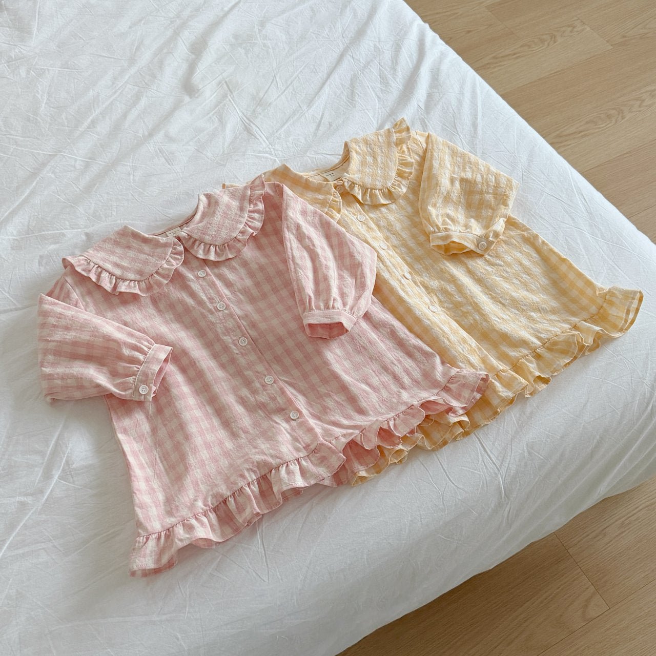 Toddler SP26 Gingham Frilled Peter Pan Collar Shirt Dress (2 - 8y) - 2 Colors - AT NOON STORE