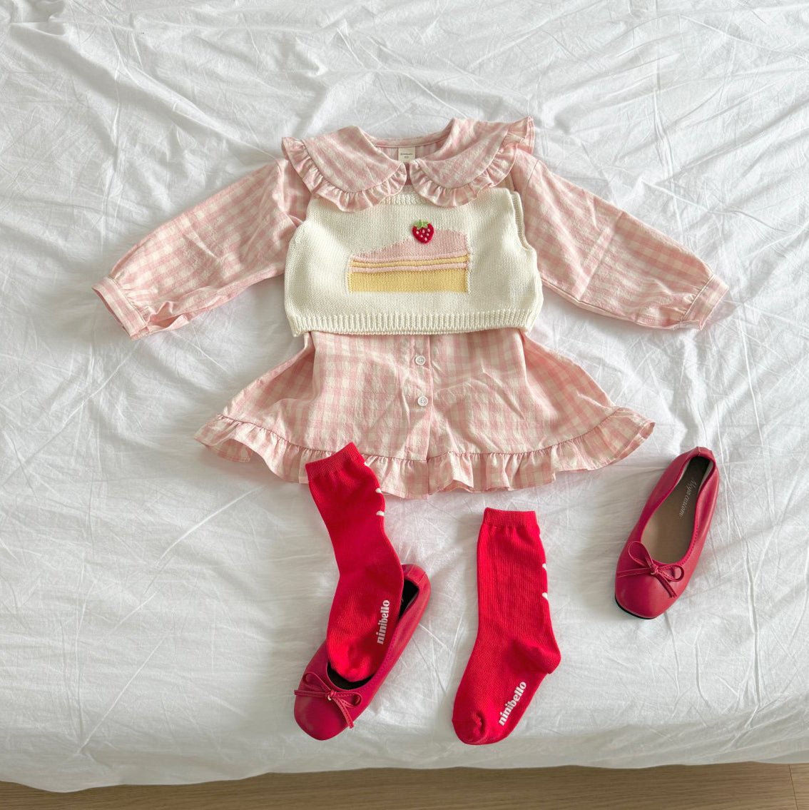 Toddler SP26 Gingham Frilled Peter Pan Collar Shirt Dress (2 - 8y) - 2 Colors - AT NOON STORE
