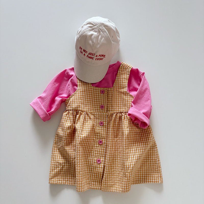 Toddler SP26 Gingham Front Button Sleeveless Dress (1 - 6y) - 2 Colors - AT NOON STORE