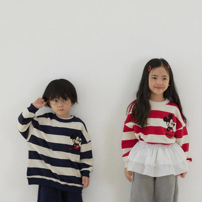 Toddler SP26 I Love MICKEY Stripe Long Sleeve Sweatshirt (1 - 7y) - 2 Colors - AT NOON STORE
