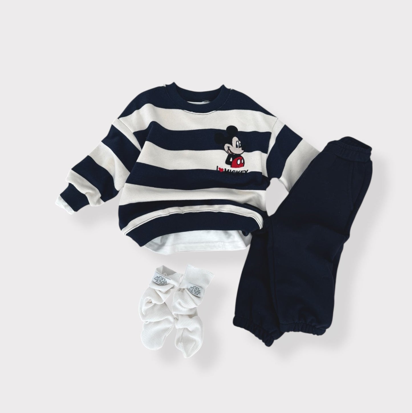 Toddler SP26 I Love MICKEY Stripe Long Sleeve Sweatshirt (1 - 7y) - 2 Colors - AT NOON STORE