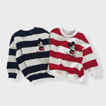 Toddler SP26 I Love MICKEY Stripe Long Sleeve Sweatshirt (1 - 7y) - 2 Colors - AT NOON STORE