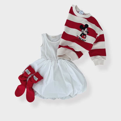 Toddler SP26 I Love MICKEY Stripe Long Sleeve Sweatshirt (1 - 7y) - 2 Colors - AT NOON STORE