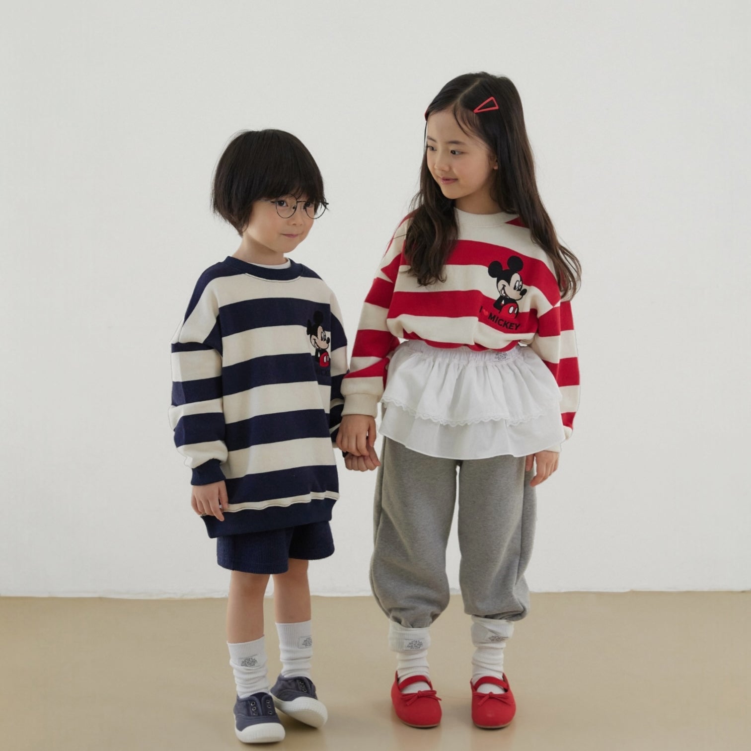 Toddler SP26 I Love MICKEY Stripe Long Sleeve Sweatshirt (1 - 7y) - 2 Colors - AT NOON STORE
