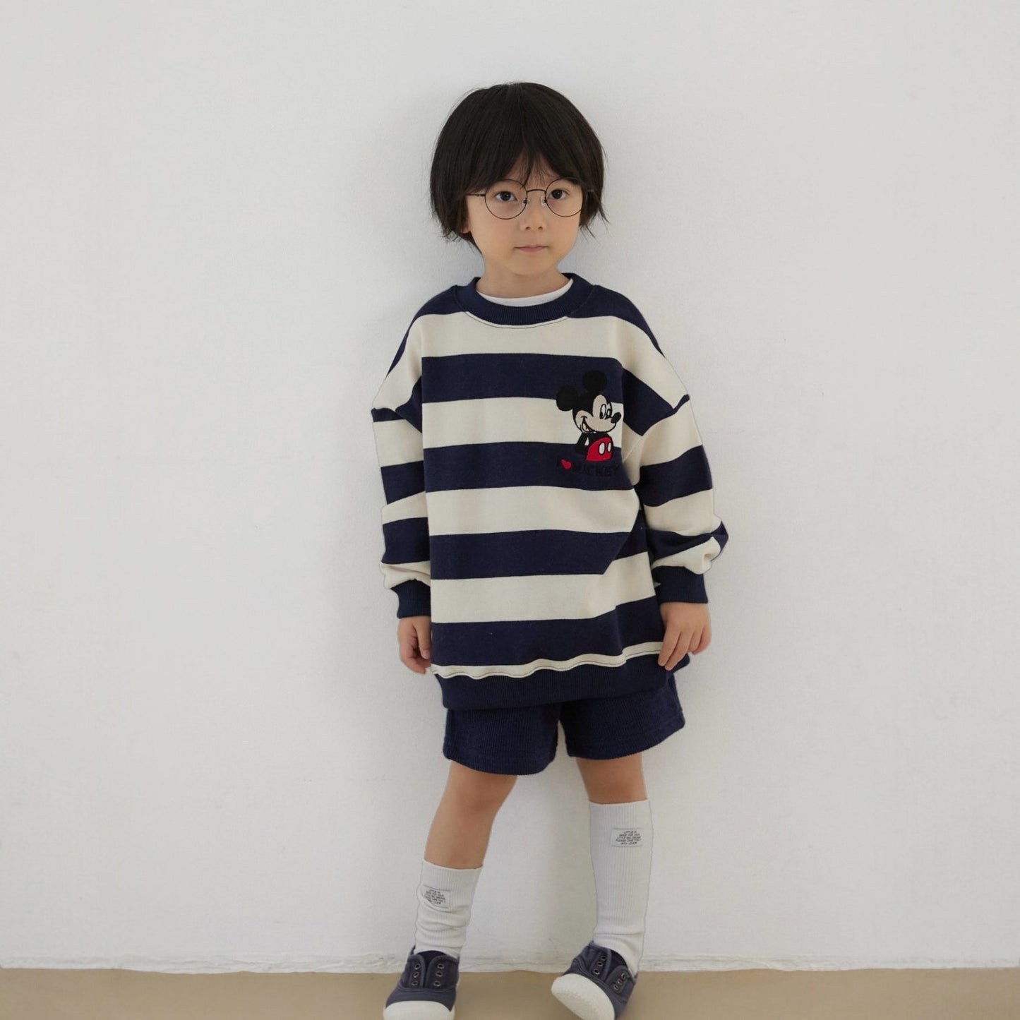 Toddler SP26 I Love MICKEY Stripe Long Sleeve Sweatshirt (1 - 7y) - 2 Colors - AT NOON STORE