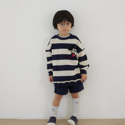Toddler SP26 I Love MICKEY Stripe Long Sleeve Sweatshirt (1 - 7y) - 2 Colors - AT NOON STORE
