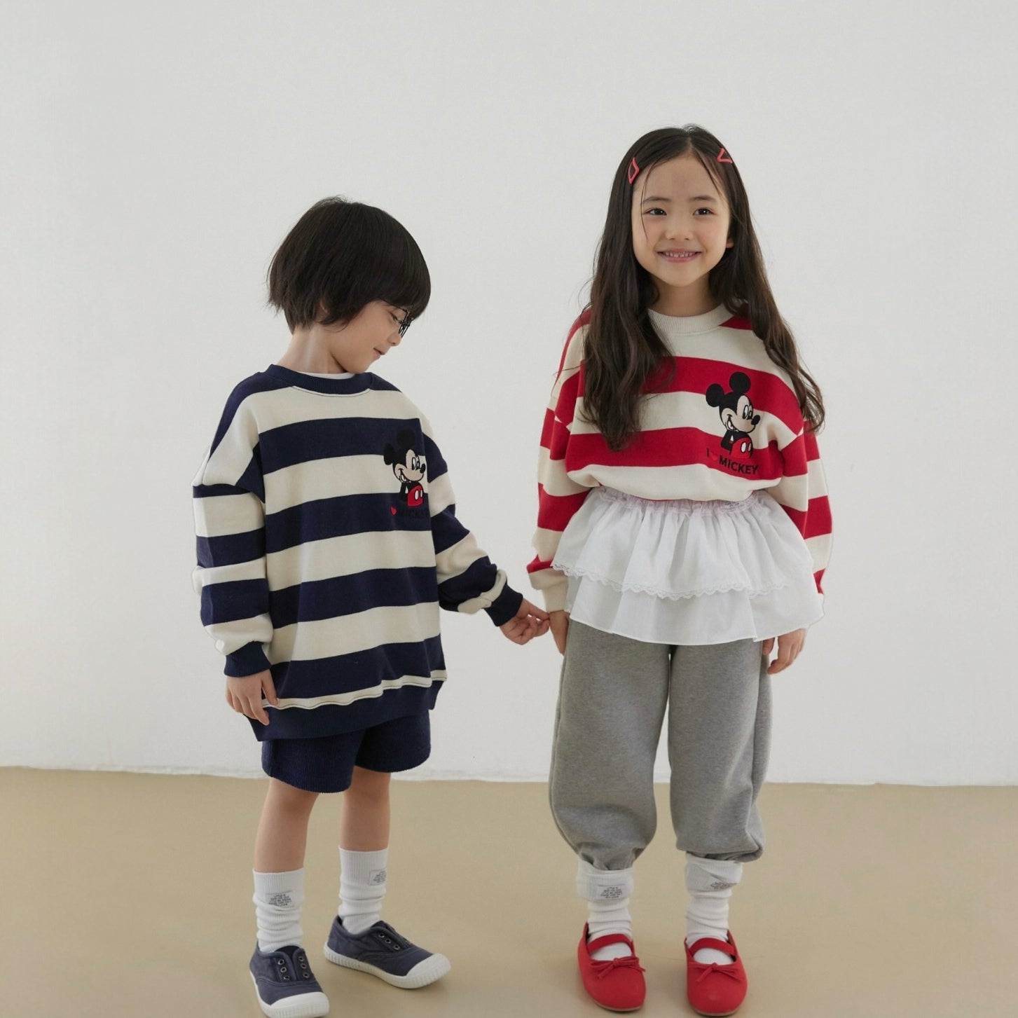 Toddler SP26 I Love MICKEY Stripe Long Sleeve Sweatshirt (1 - 7y) - 2 Colors - AT NOON STORE