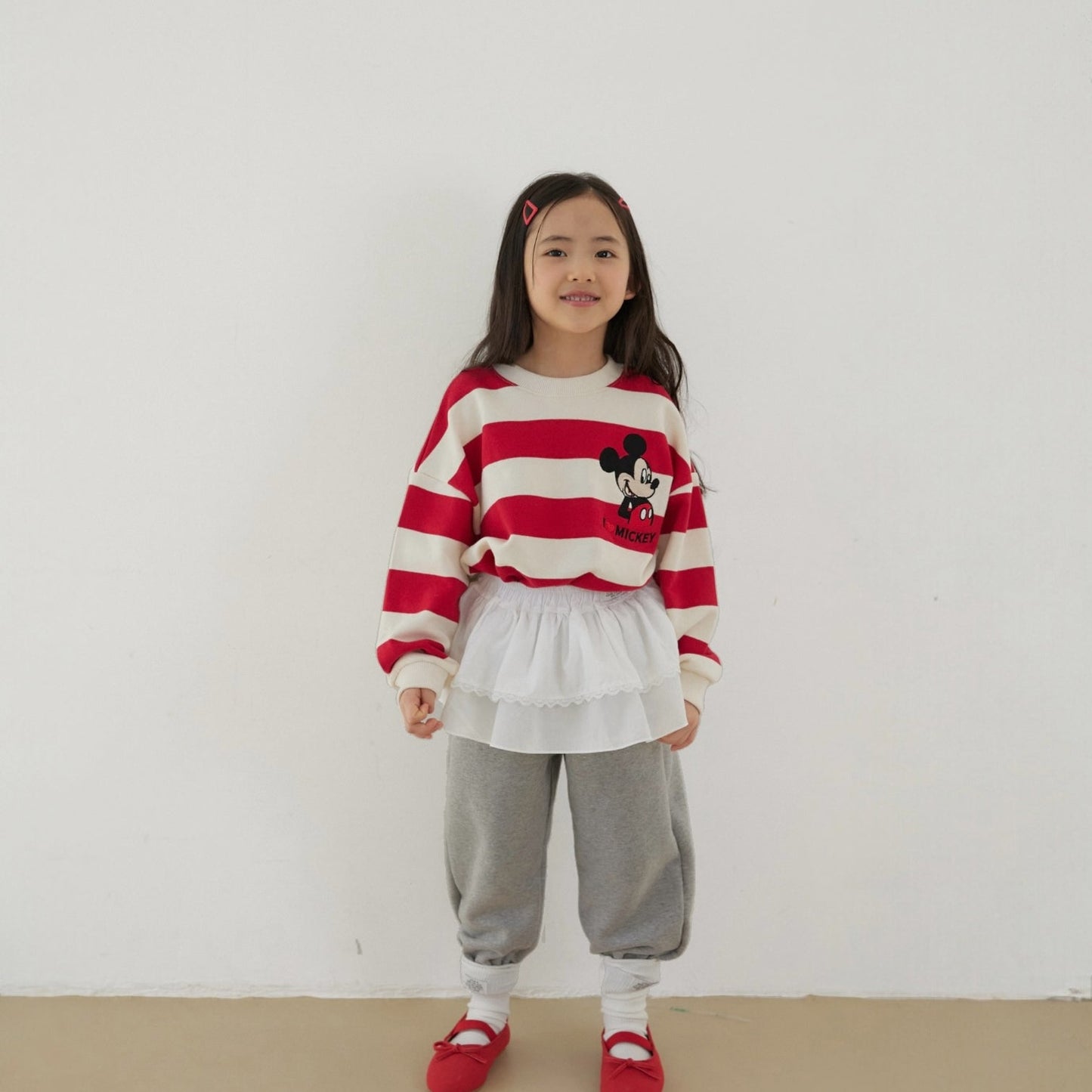 Toddler SP26 I Love MICKEY Stripe Long Sleeve Sweatshirt (1 - 7y) - 2 Colors - AT NOON STORE