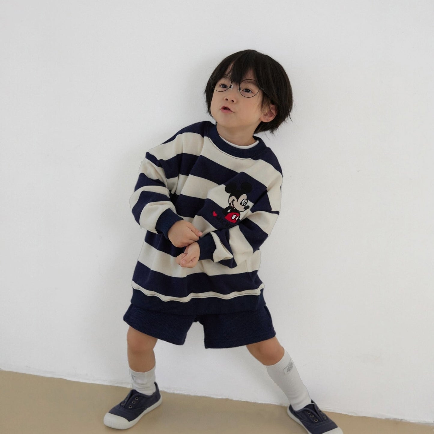 Toddler SP26 I Love MICKEY Stripe Long Sleeve Sweatshirt (1 - 7y) - 2 Colors - AT NOON STORE