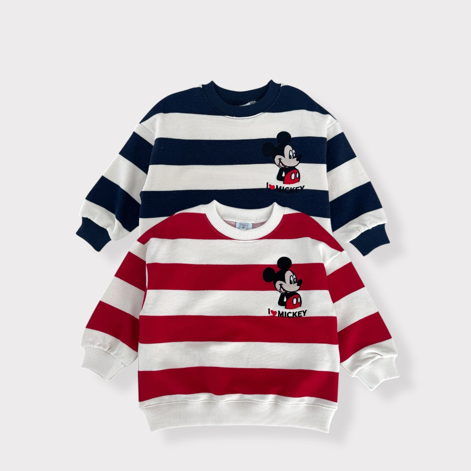Toddler SP26 I Love MICKEY Stripe Long Sleeve Sweatshirt (1 - 7y) - 2 Colors - AT NOON STORE