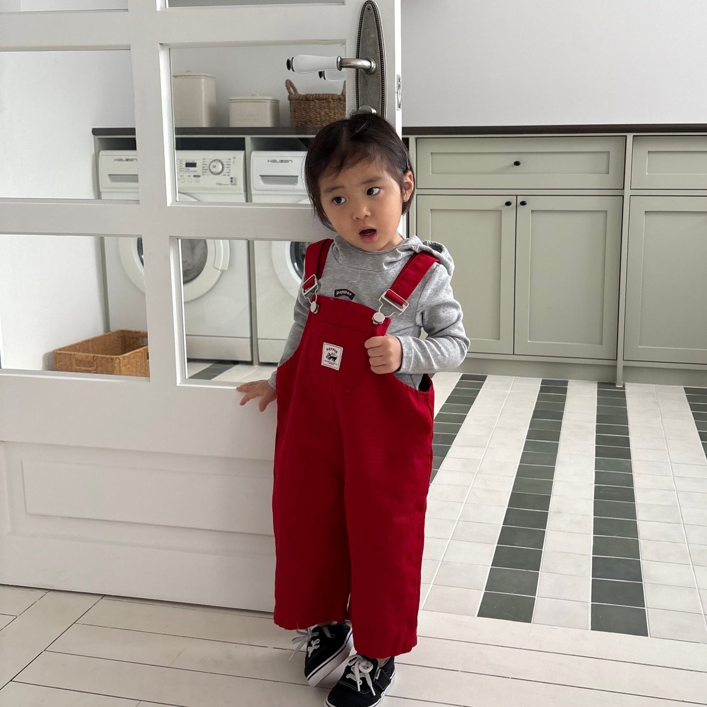 Toddler SP26 Kangaroo Pocket Overalls (1 - 7y) - 2 Colors kids outfit