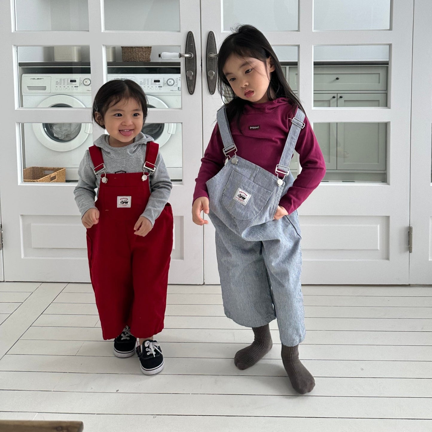 Toddler SP26 Kangaroo Pocket Overalls (1 - 7y) - 2 Colors kids outfit