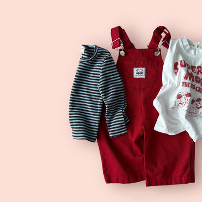 Toddler SP26 Kangaroo Pocket Overalls (1 - 7y) - 2 Colors kids outfit