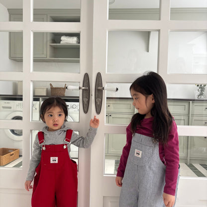 Toddler SP26 Kangaroo Pocket Overalls (1 - 7y) - 2 Colors kids outfit