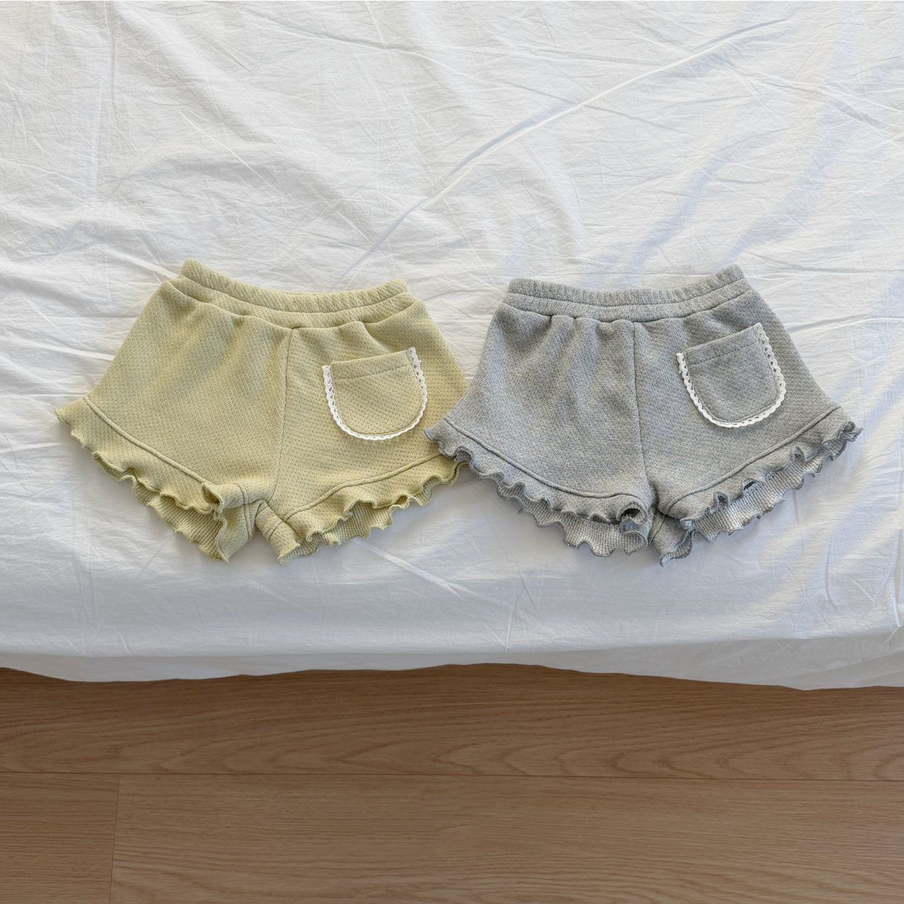 Toddler SP26 Lace Trim Pocket Frill Shorts (2 - 8y) - 2 Colors - AT NOON STORE