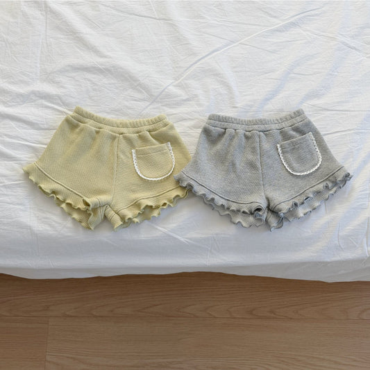 Toddler SP26 Lace Trim Pocket Frill Shorts (2 - 8y) - 2 Colors - AT NOON STORE