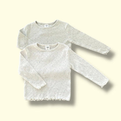 Toddler SP26 Lettuce - Edge Pointelle Confetti Long Sleeve Top (3 - 7y) - 2 Colors - AT NOON STORE