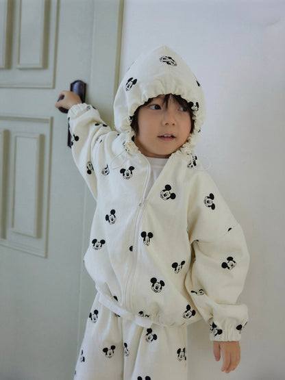 Toddler SP26 MICKEY All - Over Print Hooded Jacket (1 - 7y) - Ivory - AT NOON STORE