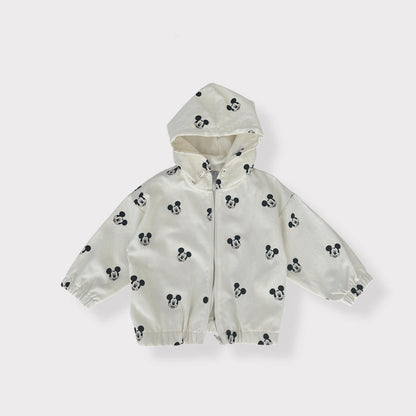 Toddler SP26 MICKEY All - Over Print Hooded Jacket (1 - 7y) - Ivory - AT NOON STORE