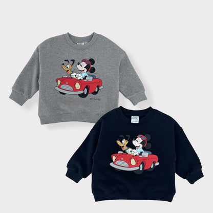 Toddler SP26 Mickey Car Long Sleeve Sweatshirt (1 - 7y) - 2 Colors - AT NOON STORE