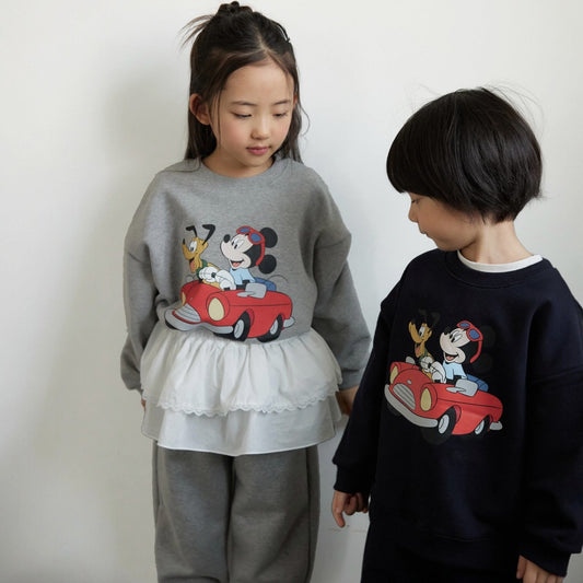 Toddler SP26 Mickey Car Long Sleeve Sweatshirt (1 - 7y) - 2 Colors - AT NOON STORE