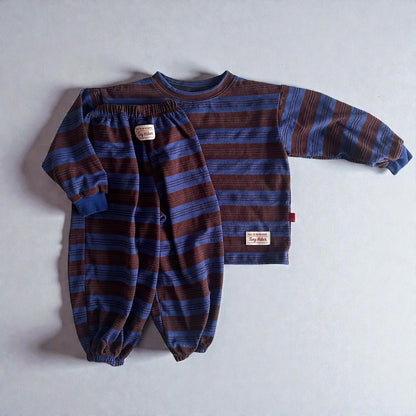 Toddler SP26 Multi Stripe Long Sleeve Top and Jogger Pants Set (2 - 8y) - 2 Colors - AT NOON STORE