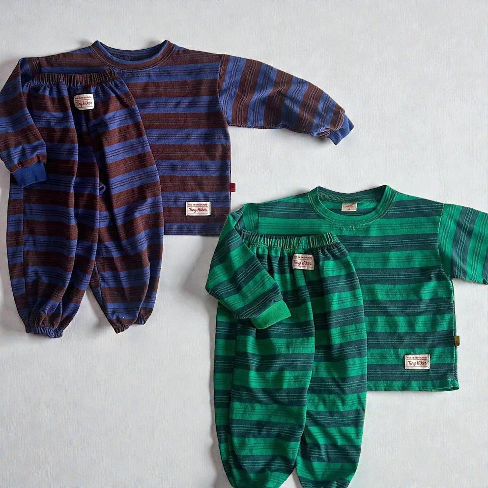 Toddler SP26 Multi Stripe Long Sleeve Top and Jogger Pants Set (2 - 8y) - 2 Colors - AT NOON STORE