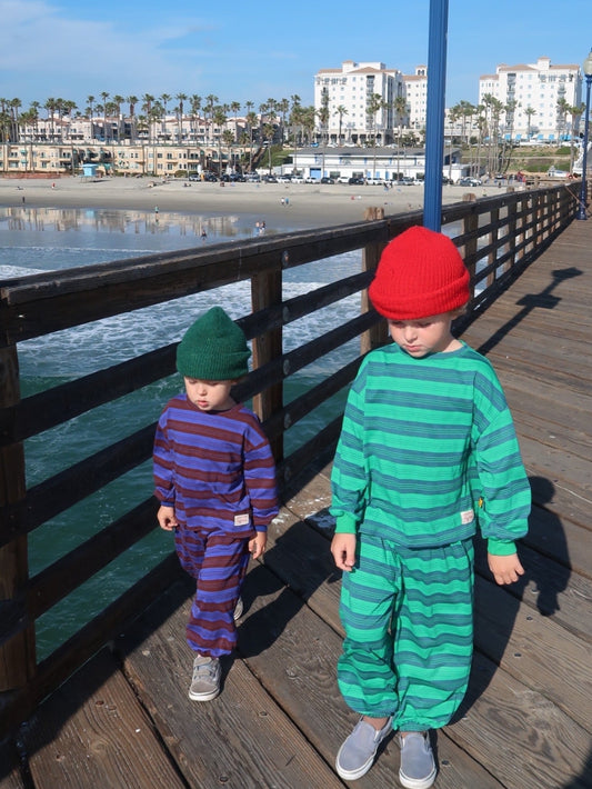 Toddler SP26 Multi Stripe Long Sleeve Top and Jogger Pants Set (2 - 8y) - 2 Colors - AT NOON STORE
