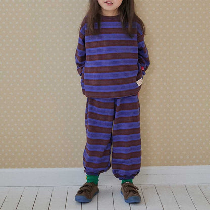 Toddler SP26 Multi Stripe Long Sleeve Top and Jogger Pants Set (2 - 8y) - 2 Colors - AT NOON STORE