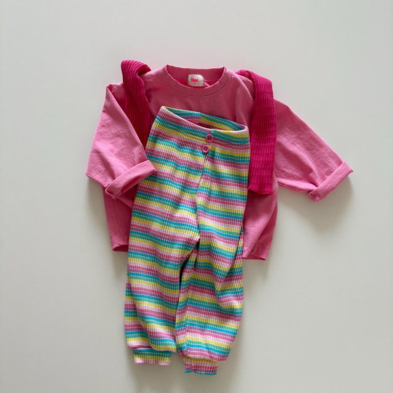 Toddler SP26 Multicolor Stripe Ribbed Jogger Pants (1 - 6y) - 2 Colors - AT NOON STORE