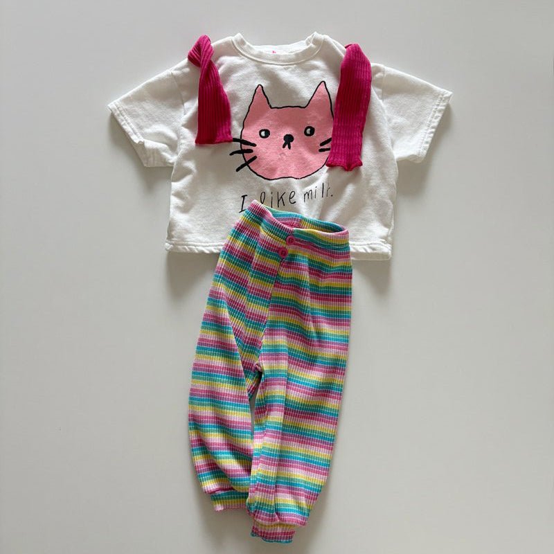 Toddler SP26 Multicolor Stripe Ribbed Jogger Pants (1 - 6y) - 2 Colors - AT NOON STORE