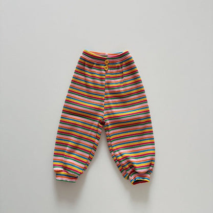 Toddler SP26 Multicolor Stripe Ribbed Jogger Pants (1 - 6y) - 2 Colors - AT NOON STORE