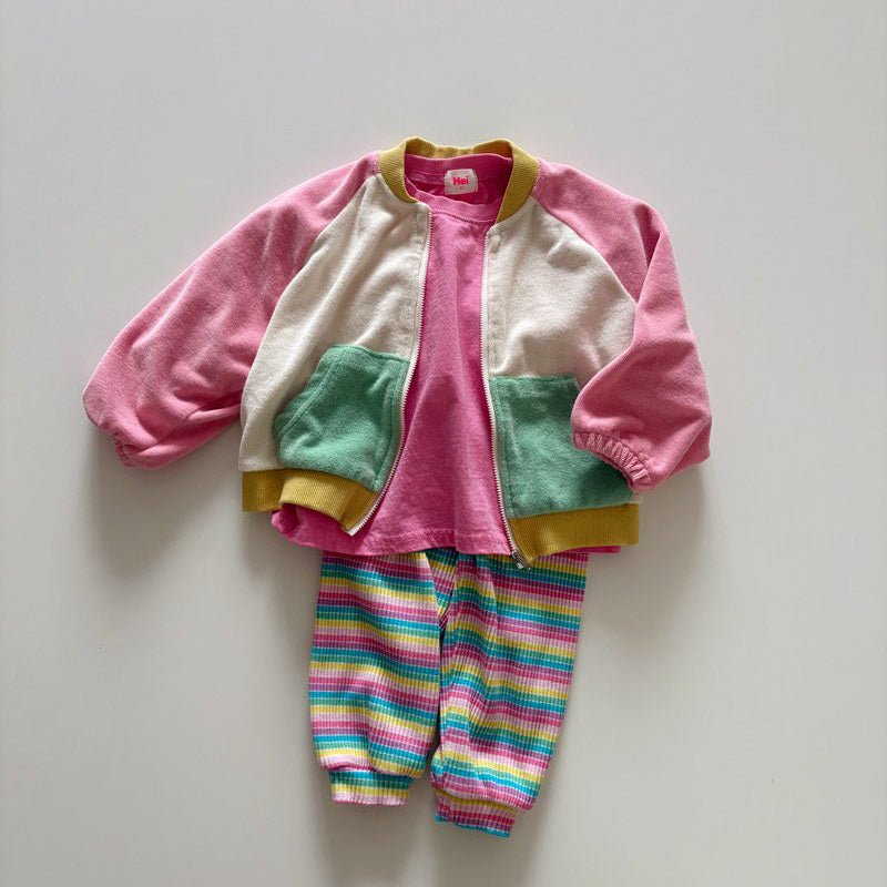 Toddler SP26 Multicolor Stripe Ribbed Jogger Pants (1 - 6y) - 2 Colors - AT NOON STORE