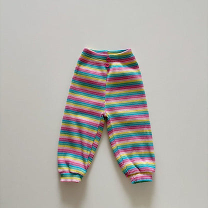 Toddler SP26 Multicolor Stripe Ribbed Jogger Pants (1 - 6y) - 2 Colors - AT NOON STORE