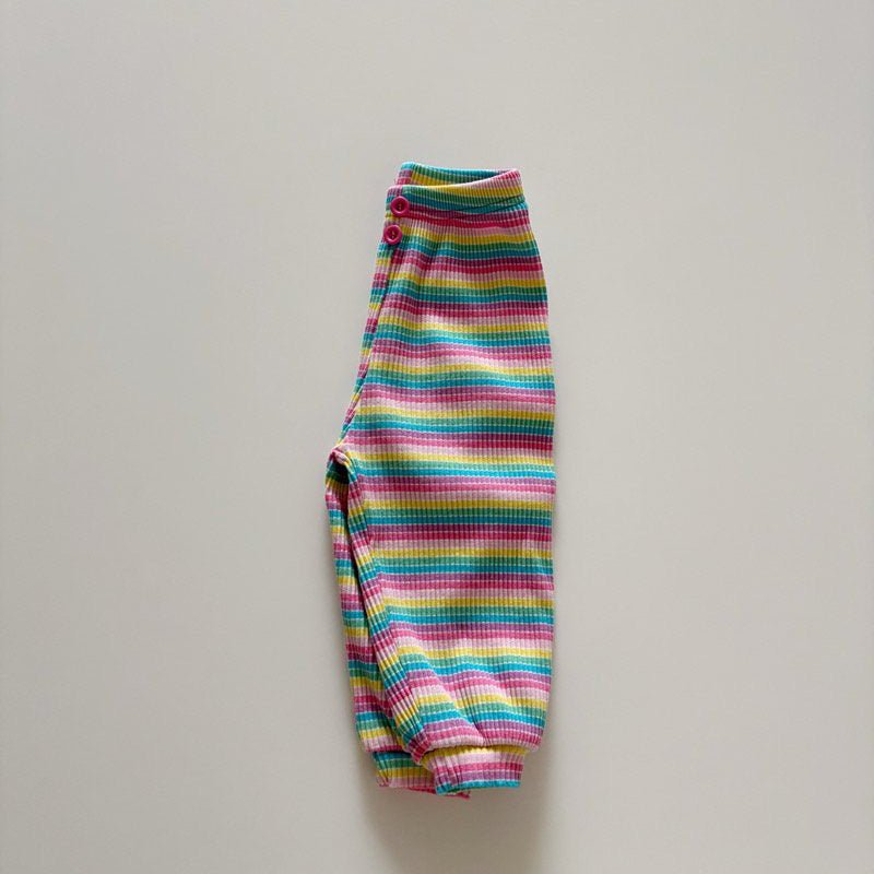 Toddler SP26 Multicolor Stripe Ribbed Jogger Pants (1 - 6y) - 2 Colors - AT NOON STORE