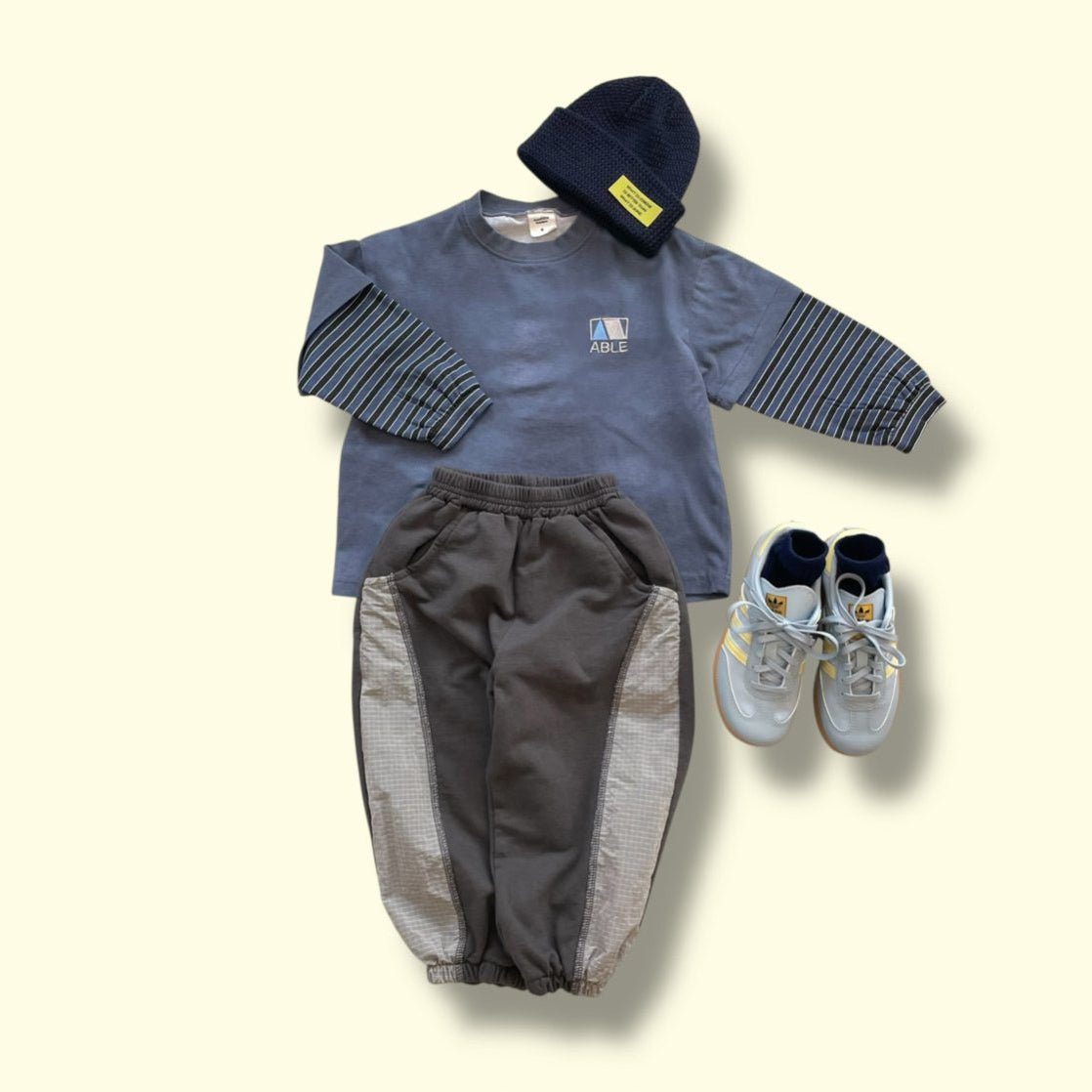 Toddler SP26 Pigment Dyed Layered Long Sleeve Top (3 - 7y) - 2 Colors - AT NOON STORE
