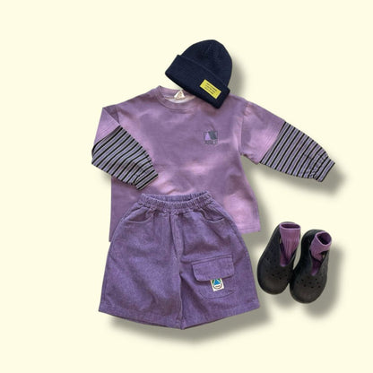 Toddler SP26 Pigment Dyed Layered Long Sleeve Top (3 - 7y) - 2 Colors - AT NOON STORE
